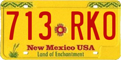 NM license plate 713RKO