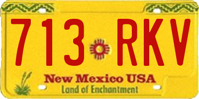 NM license plate 713RKV