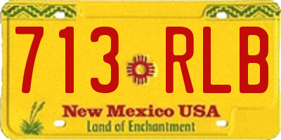 NM license plate 713RLB