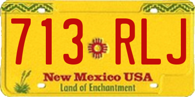 NM license plate 713RLJ