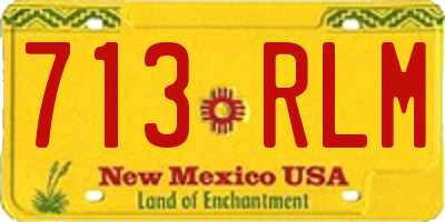 NM license plate 713RLM