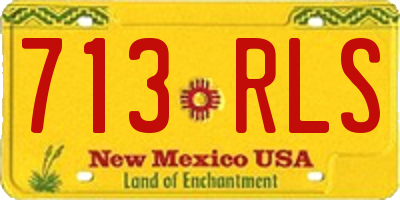 NM license plate 713RLS