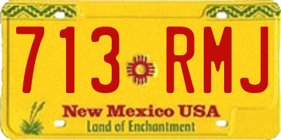 NM license plate 713RMJ