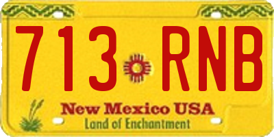 NM license plate 713RNB