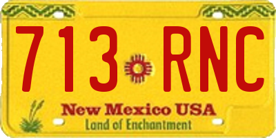 NM license plate 713RNC