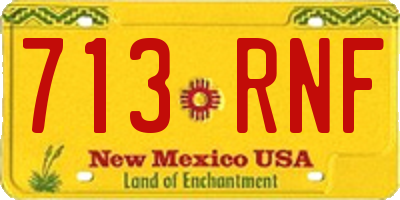 NM license plate 713RNF