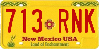 NM license plate 713RNK
