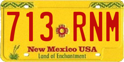 NM license plate 713RNM