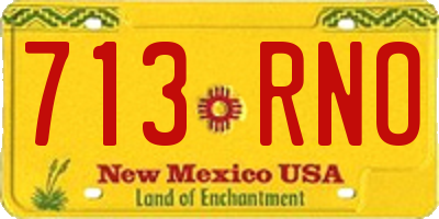 NM license plate 713RNO