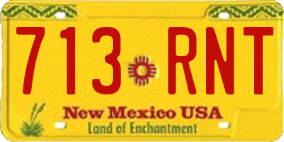 NM license plate 713RNT
