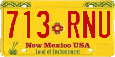 NM license plate 713RNU