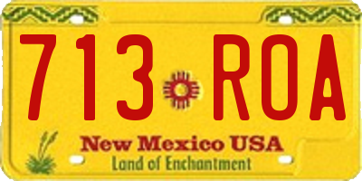 NM license plate 713ROA