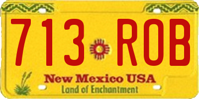 NM license plate 713ROB