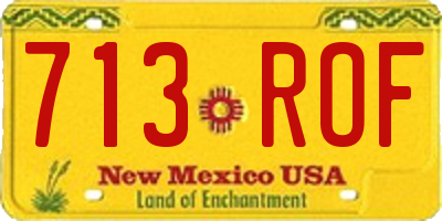 NM license plate 713ROF