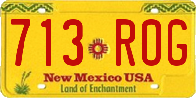 NM license plate 713ROG