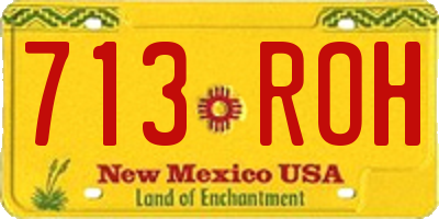 NM license plate 713ROH