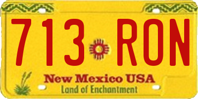 NM license plate 713RON