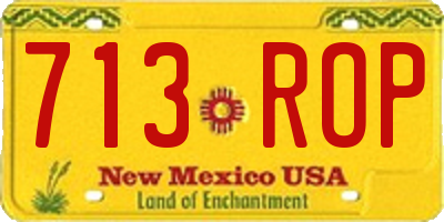 NM license plate 713ROP