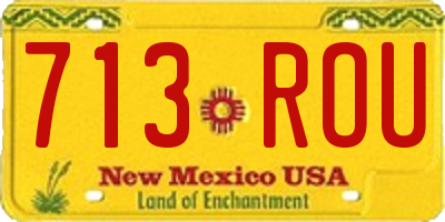 NM license plate 713ROU