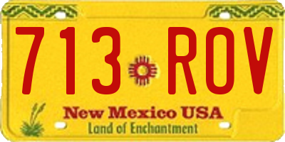 NM license plate 713ROV