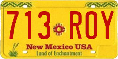 NM license plate 713ROY