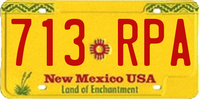 NM license plate 713RPA