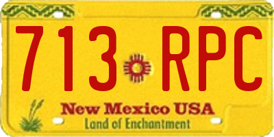 NM license plate 713RPC