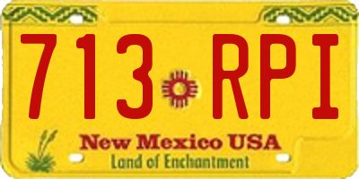NM license plate 713RPI