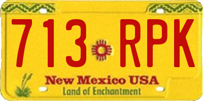 NM license plate 713RPK
