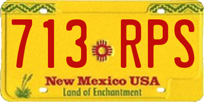 NM license plate 713RPS