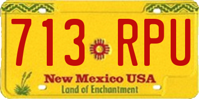 NM license plate 713RPU