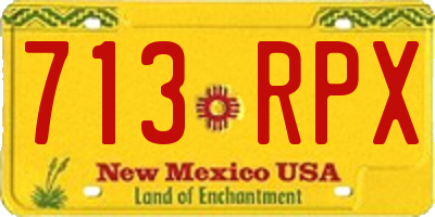 NM license plate 713RPX