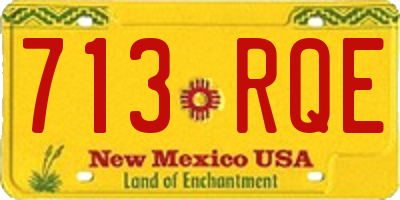 NM license plate 713RQE