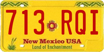 NM license plate 713RQI