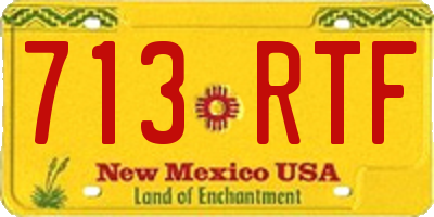 NM license plate 713RTF