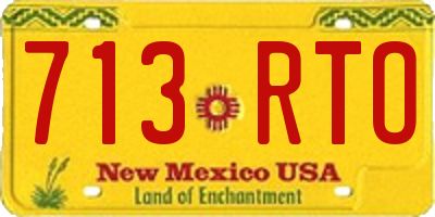 NM license plate 713RTO