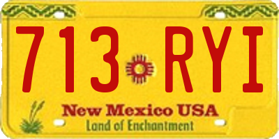 NM license plate 713RYI