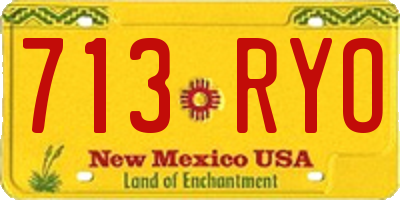 NM license plate 713RYO