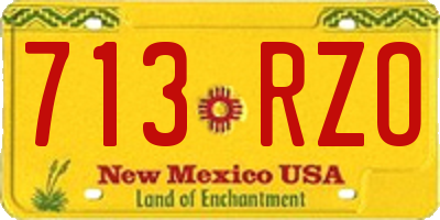 NM license plate 713RZO