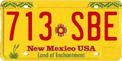 NM license plate 713SBE