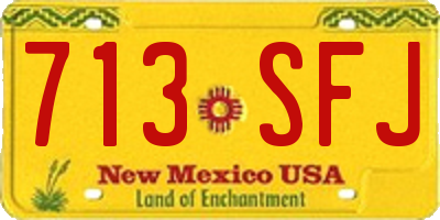 NM license plate 713SFJ