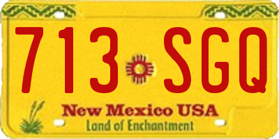 NM license plate 713SGQ