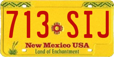 NM license plate 713SIJ
