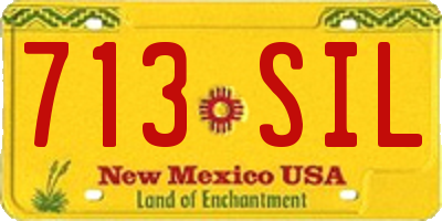 NM license plate 713SIL