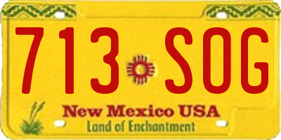 NM license plate 713SOG