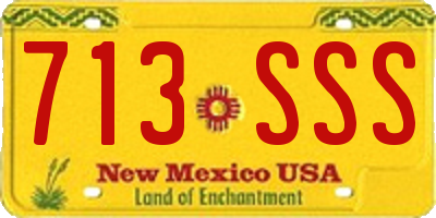 NM license plate 713SSS
