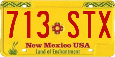 NM license plate 713STX