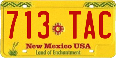 NM license plate 713TAC