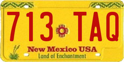 NM license plate 713TAQ