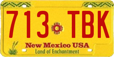 NM license plate 713TBK